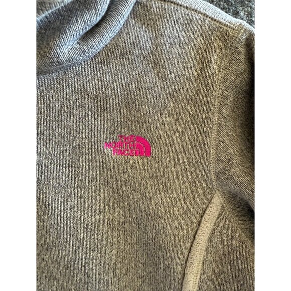 The North Face Girls Full-Zip Gray Fleece Jacket With Pink Logo M - Picture 3 of 10